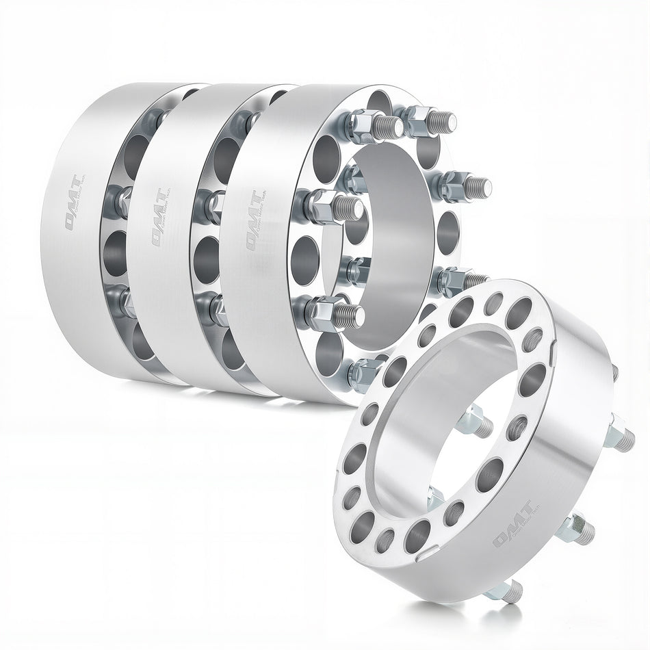 4pcs 8x6.5 Wheel Spacers, 2 Inch Wheel Adapters with Studs Compatible with 1994-2011 Dodge Ram 2500 3500 1988-1998 Ford F250 F350, 8x165.1 Wheel Spacer Kit with 130 mm Hub Bore