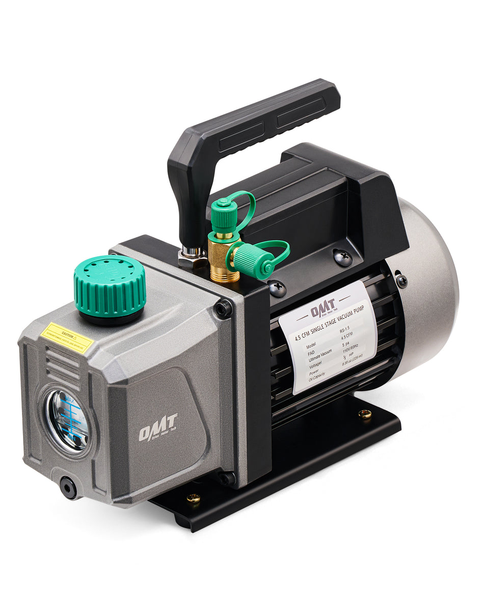 Vacuum Pump, 4.5 cfm 1/3 hp HVAC Single Stage Vacuum Pump for R12 R22 R134a R410a R1234yf