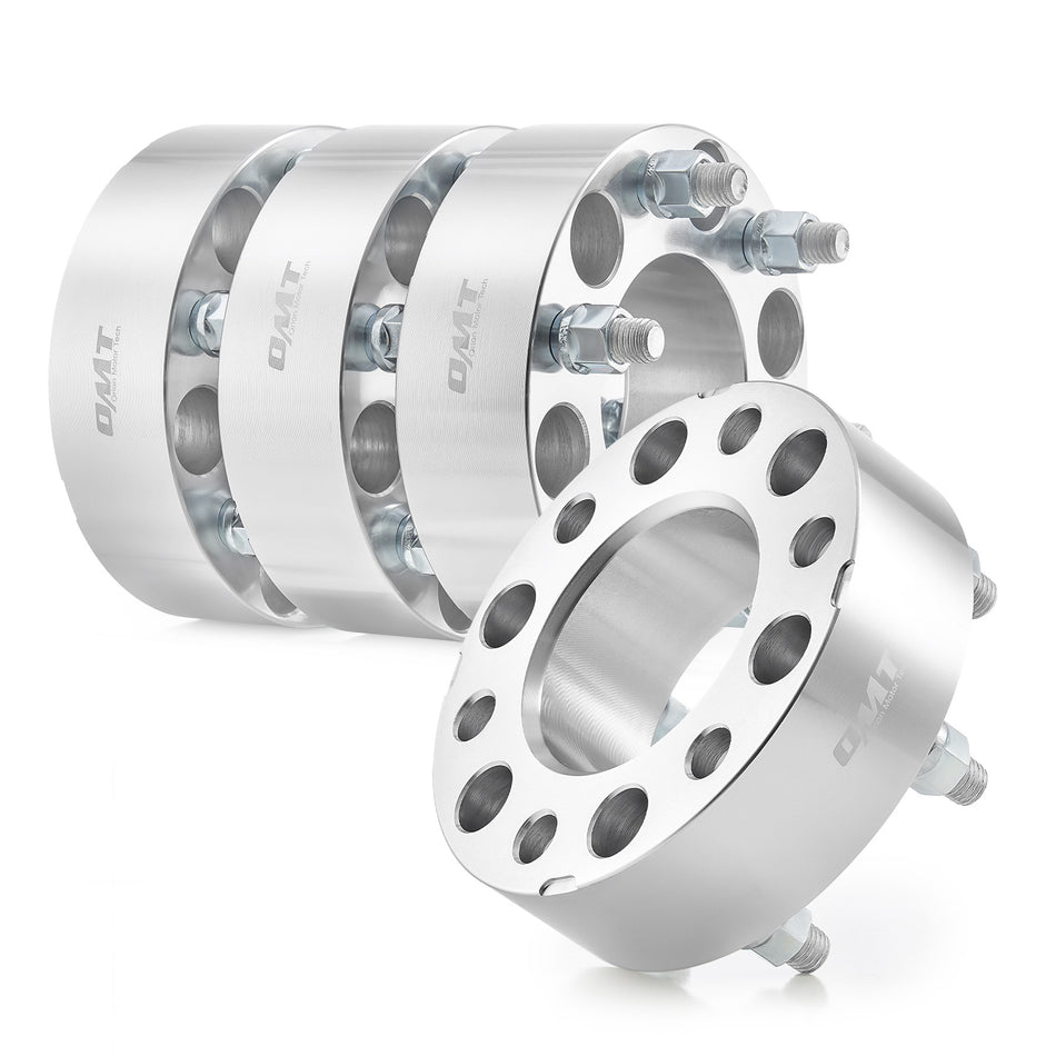 4pcs 6x135 Wheel Spacers, 2 inch Silver Wheel Adapters with M14x2.0 Studs