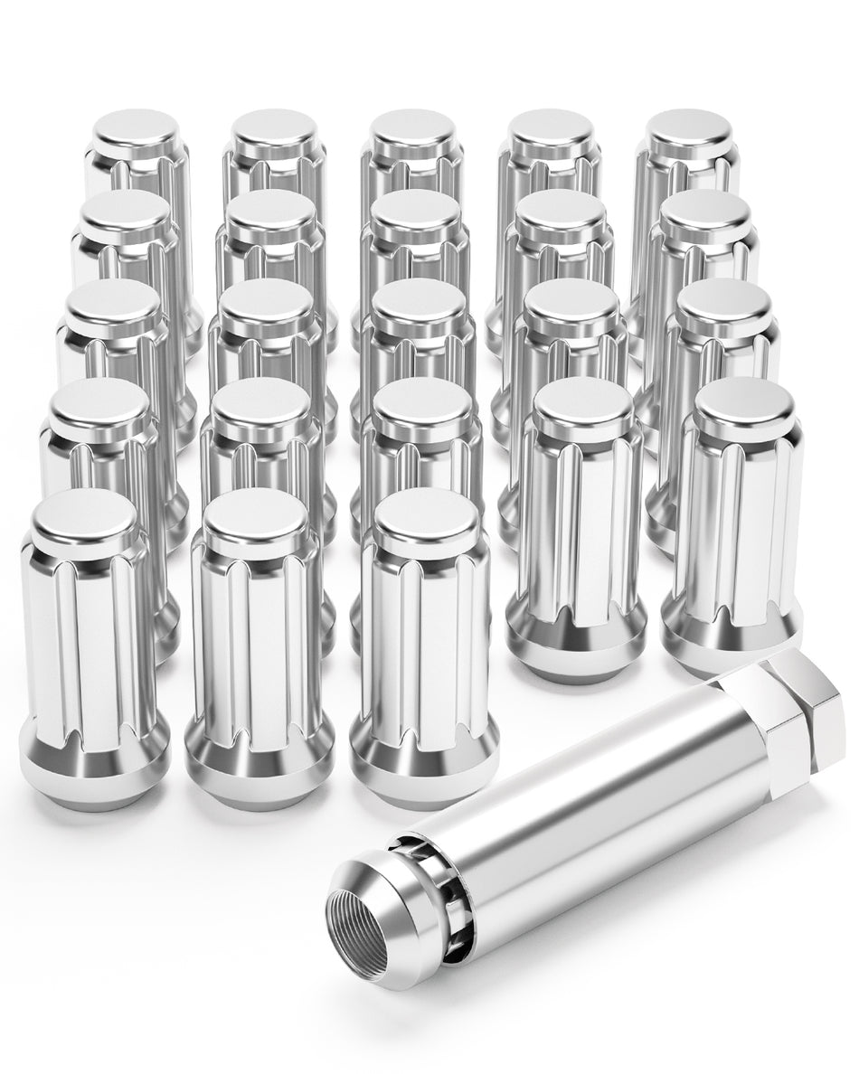 M14x1.5 Spline Lug Nuts with Cone Seat, Chrome Plated Wheel Lug Nuts