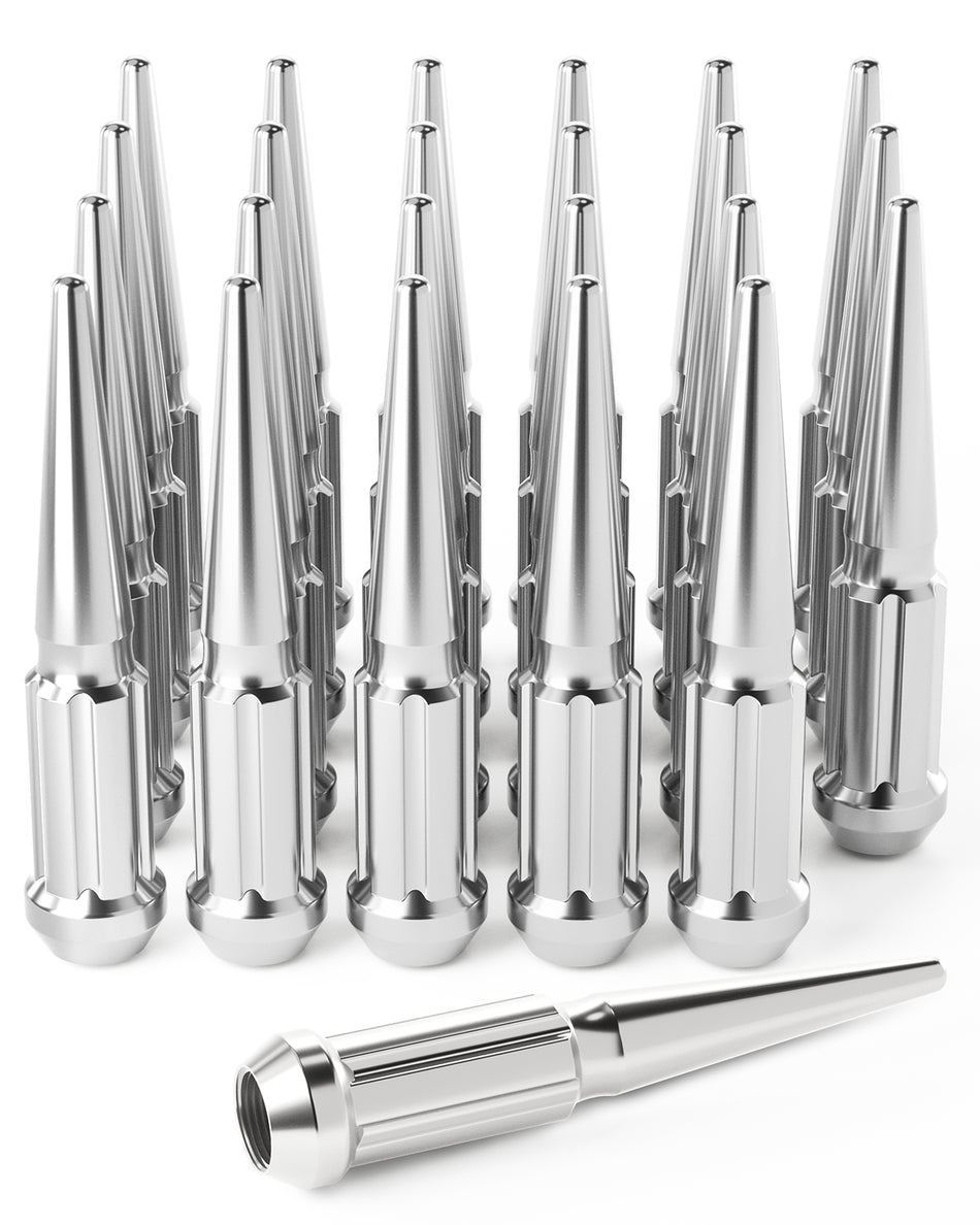 14x1.5 Lug Nuts Chrome 24 Piece, M14x1.5 Spike Lug Nuts Wheel Accessories
