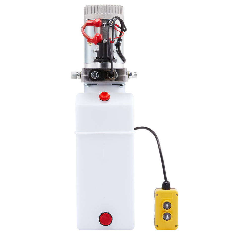 Single Acting Hydraulic Power Unit, 12V DC 8 Quart Hydraulic Pump