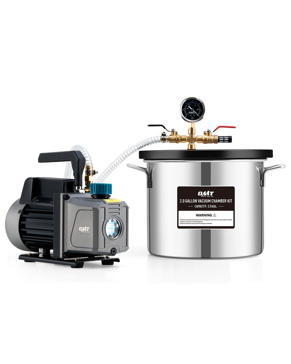 2 Gal Vacuum Chamber with Pump Kit, 3.5 cfm Vacuum Pump and Chamber Kit