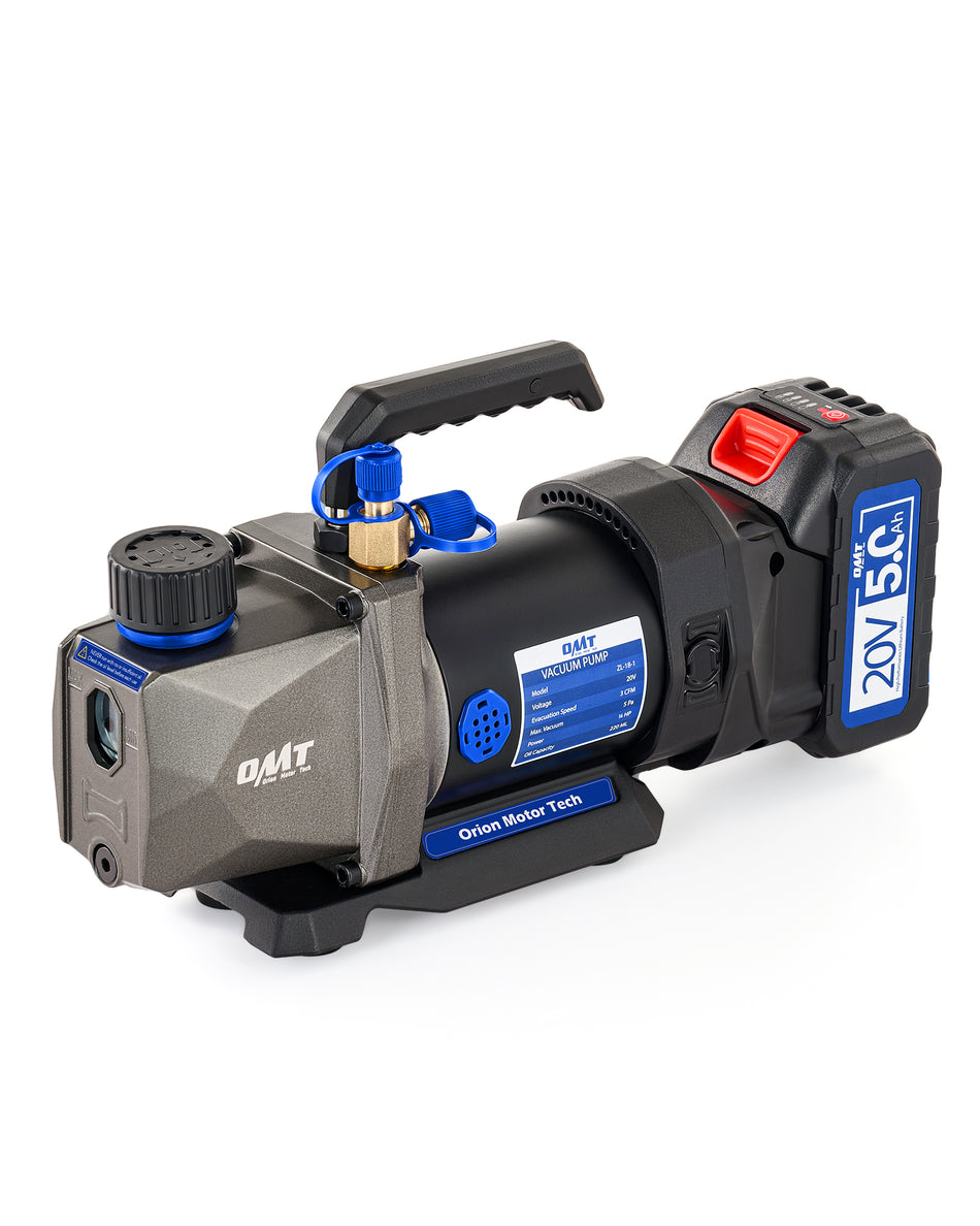 Vacuum Pump, 3 cfm Cordless Lithium-Ion HVAC Vacuum Pump, Battery-Powered Auto AC Vacuum Pump for R134a R410a R1234yf Systems