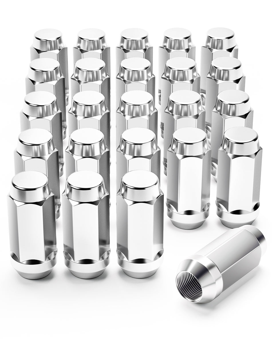 M14x1.5 Lug Nuts with Cone Seat, 3/4" 19mm Hex 1.9x0.87 in. Chrome Plated Wheel Lug Nuts
