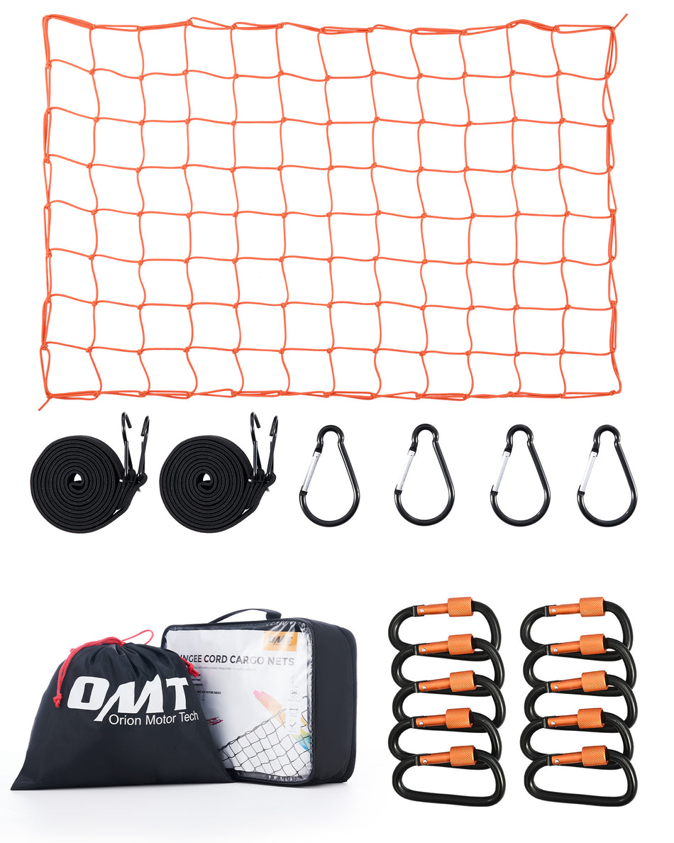 Cargo Nets for Pickup Trucks, 3'x4' Latex Cargo Net Stretches to 6'x8' Universal Heavy Duty Truck Bed Net