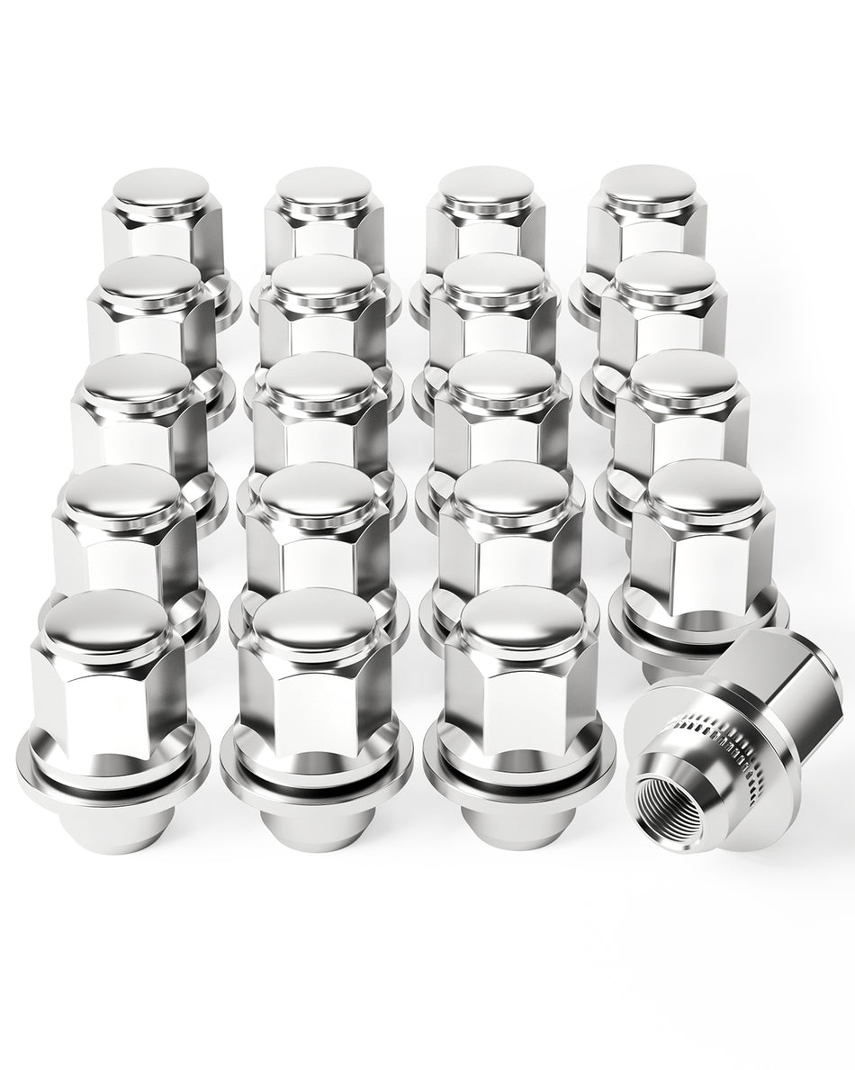 M12x1.25 Lug Nuts, 12x1.25mm Wheel Lug Nuts, Mag Lug Nut with Washer, Set of 20