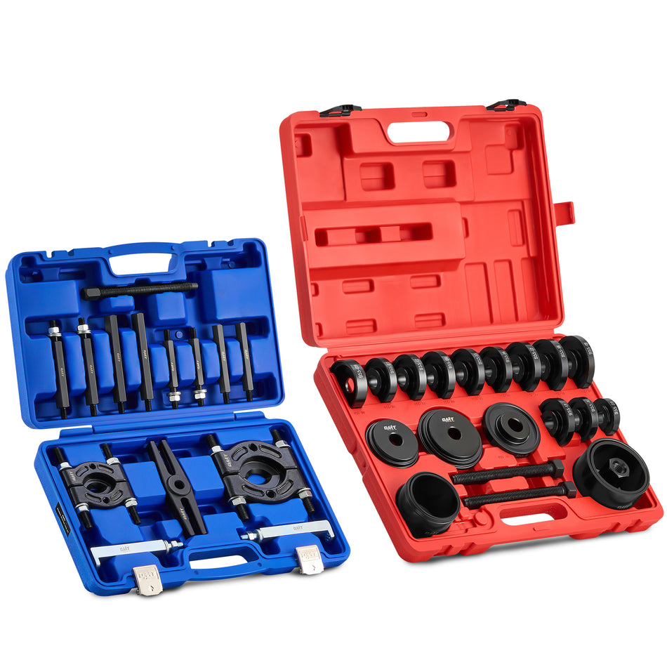 38pc 2-in-1 Bearing Press Kit, Front Wheel Bearing Removal Kit with Sliding Screws Sleeves