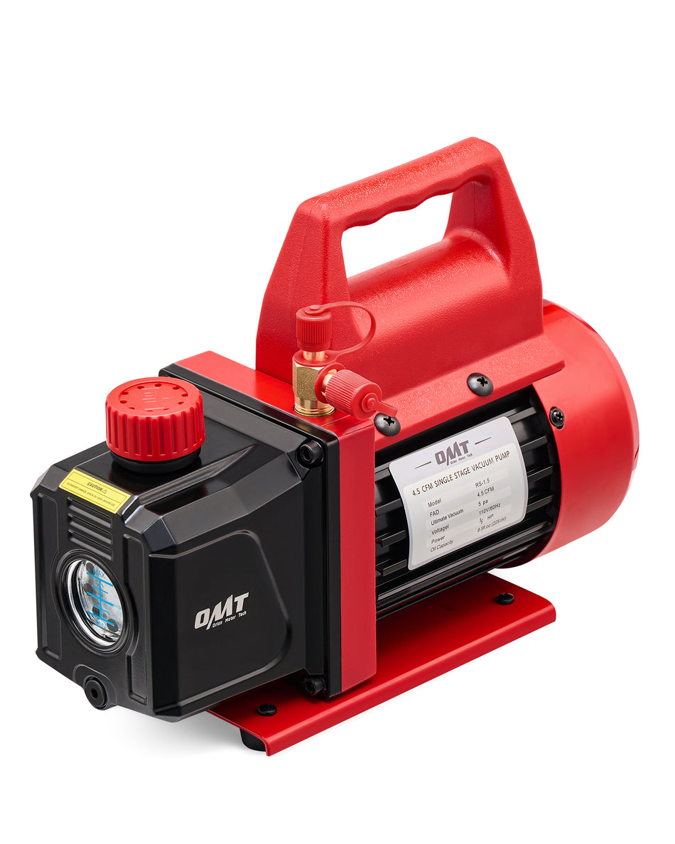 Vacuum Pump, 4.5 cfm 1/3 hp HVAC Single Stage Vacuum Pump for R12 R22 R134a R410a R1234yf