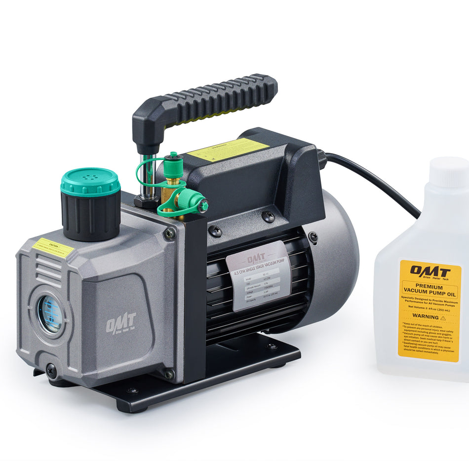 4.5cfm Vacuum Pump, 1 Stage HVAC Vacuum Pump for R12 R22 R134a R410a Systems,Oil Included