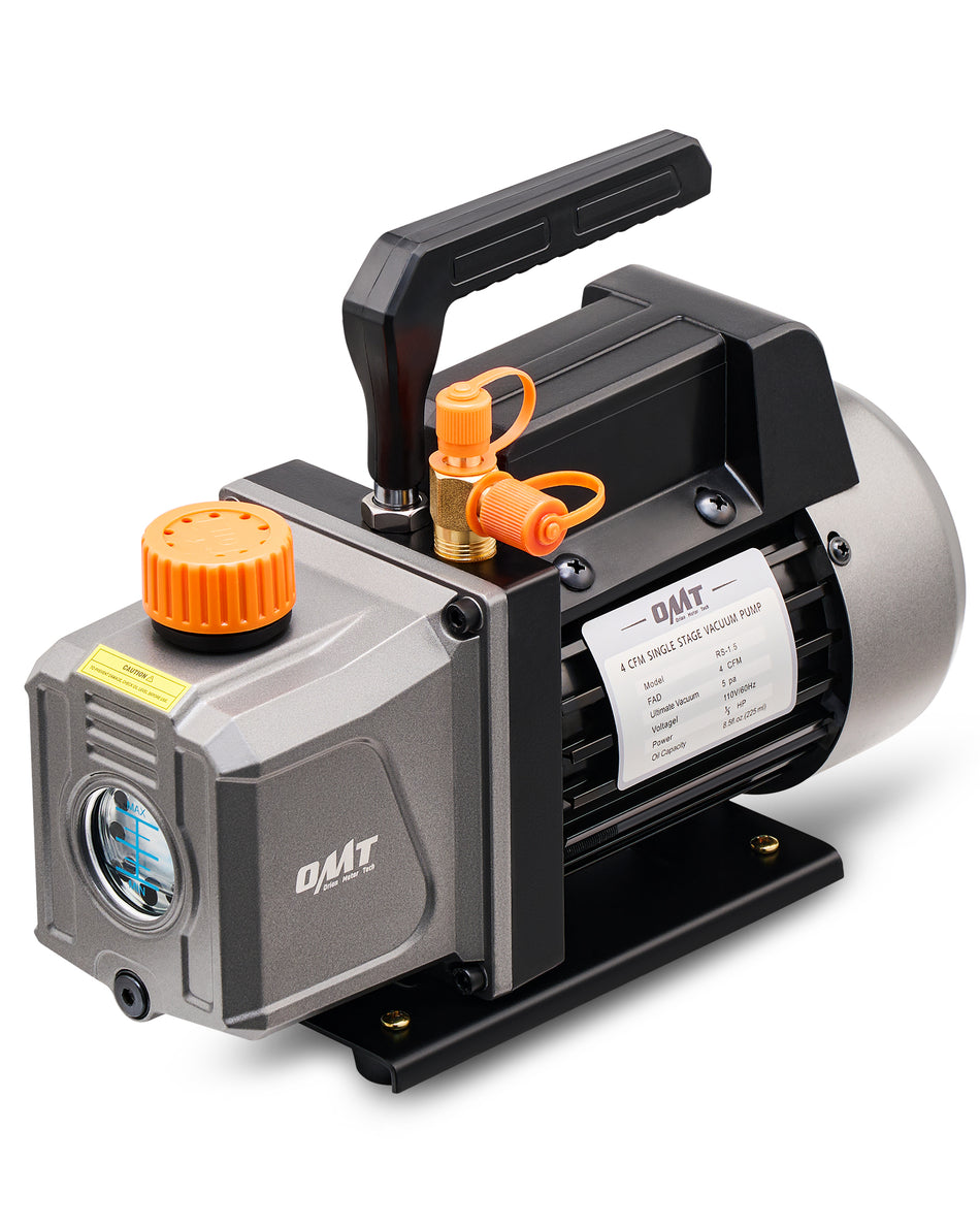 Vacuum Pump, 4 cfm 1/3 hp HVAC Single Stage Vacuum Pump for R12 R22 R134a R410a R1234yf