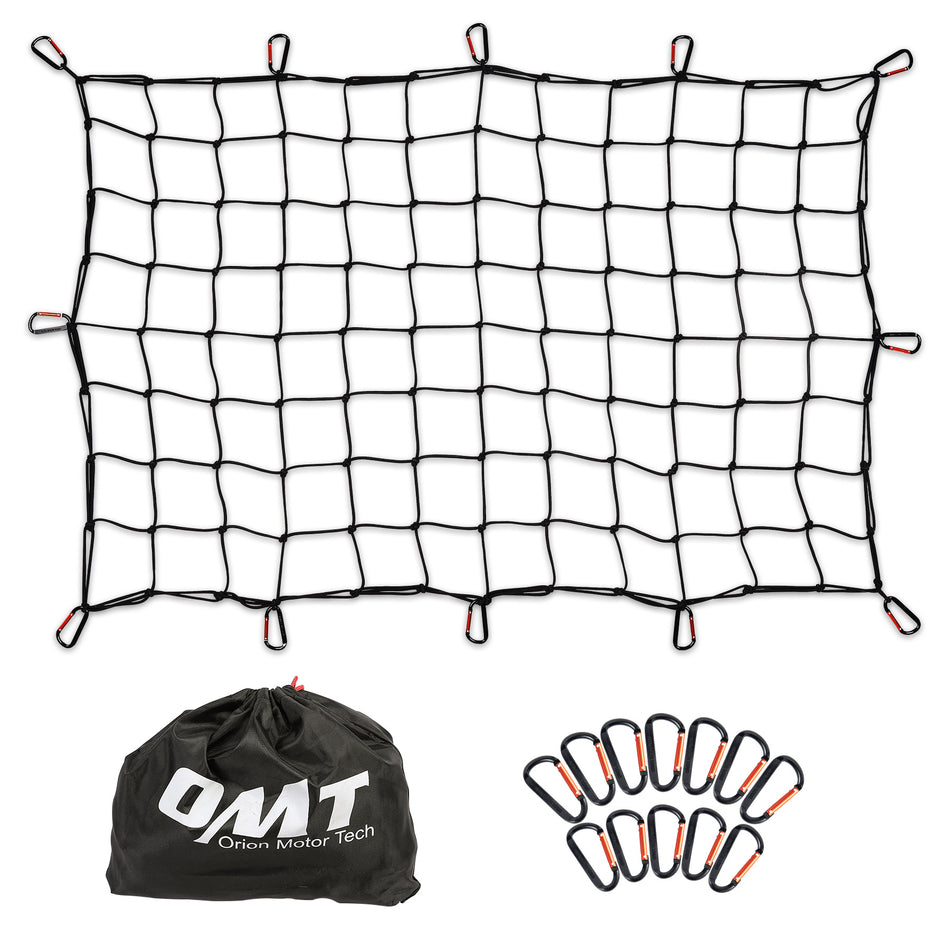 Cargo Nets for Pickup Trucks, 3'x4' Latex Cargo Net Stretches to 6'x8' Universal Heavy Duty Truck Bed Net