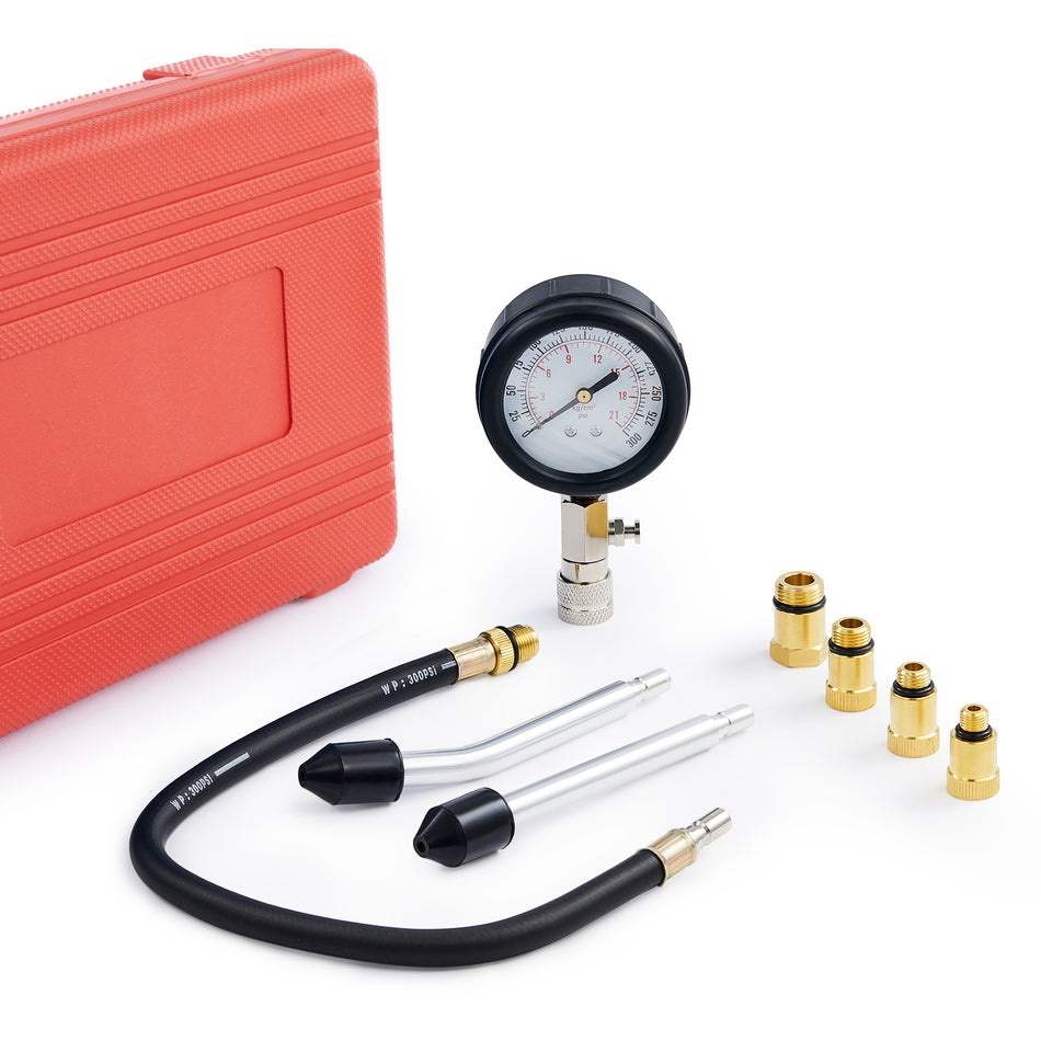 Compression Tester, 8PCS Engine Cylinder Pressure Gauge for Petrol Gas Engine