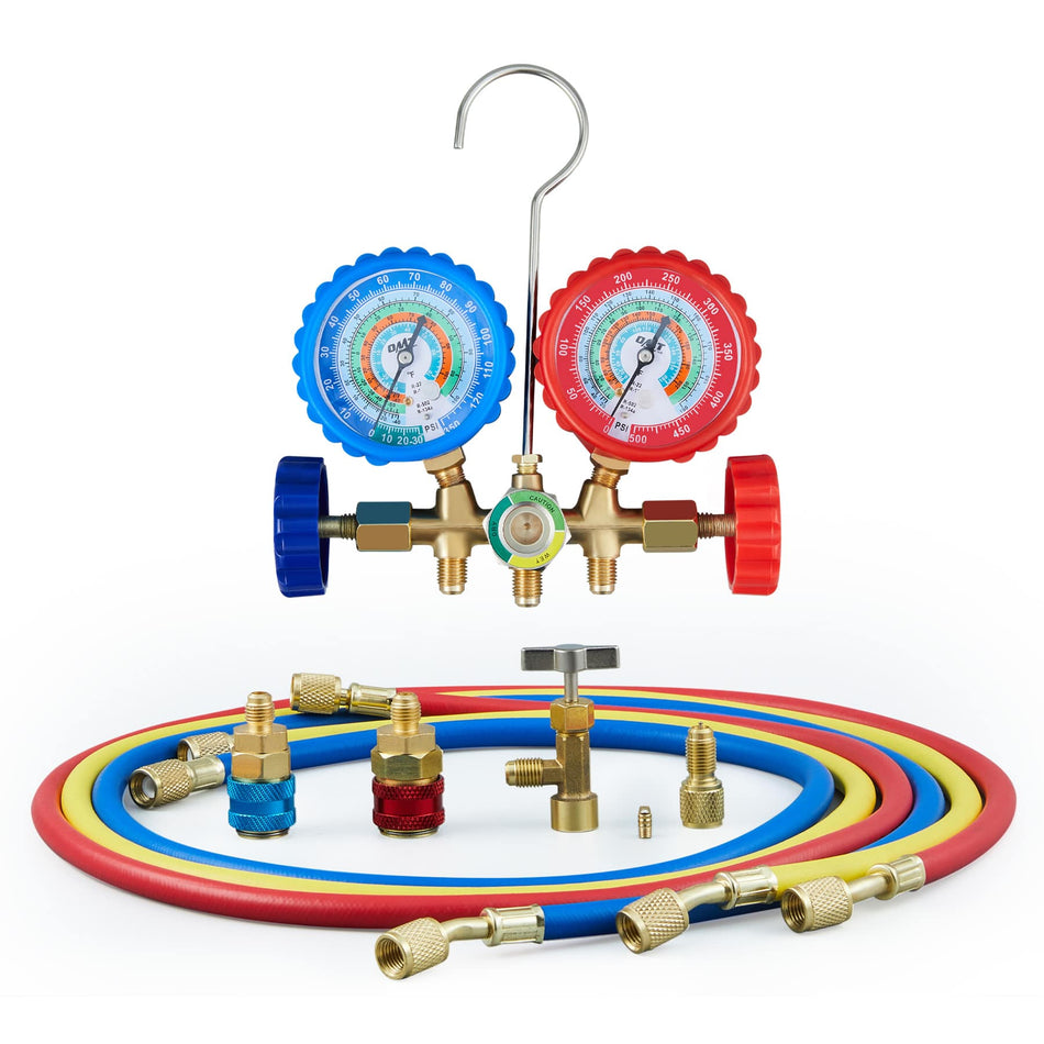3 Way Automotive AC Manifold Gauge Set