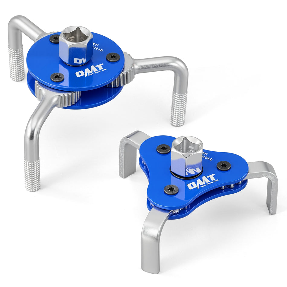 2pc Oil Filter Wrench Set, Adjustable Oil Filter Removal Tools with 2.5-4 & 2.7-5.1 in. Diameters for 1/2 & 3/8 in Drive, Universal Oil Change Filter Wrenches for Car Truck Motorcycle