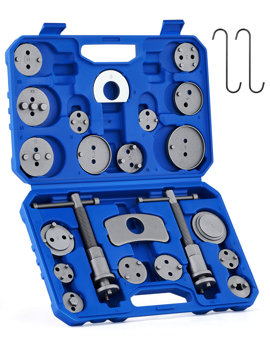 Brake Caliper Wind Back Tool Kit, 24pc Brake Caliper Compression Tool Set, Blue