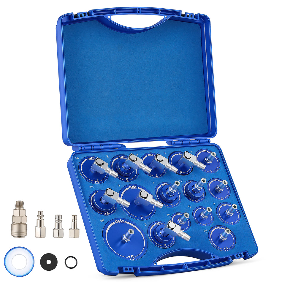 Master Cylinder Bleeder Kit, 23pc Brake Bleeder Adapter Kit with Quick Couplers, Aluminum Brake Pressure Bleeding Set Compatible with Mercedes Benz BMW Audi Tesla Ford More