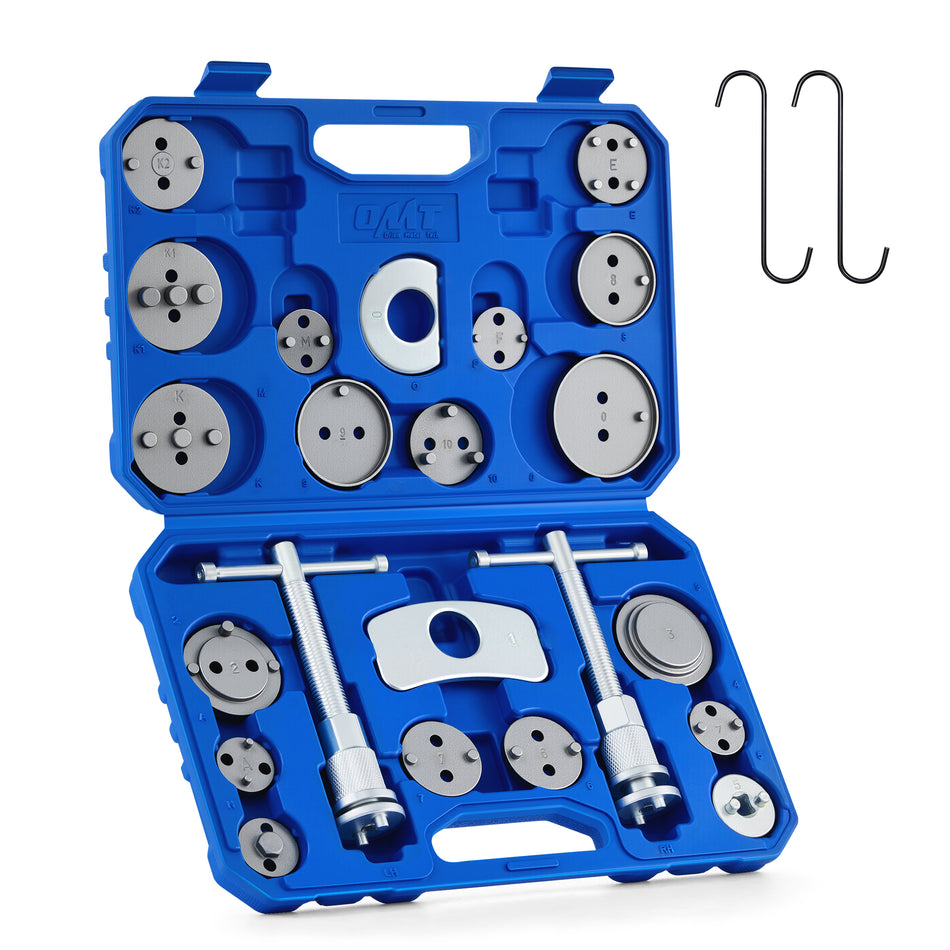 Brake Caliper Wind Back Tool Kit, 24pcs Brake Caliper Compression Tool Set, Blue