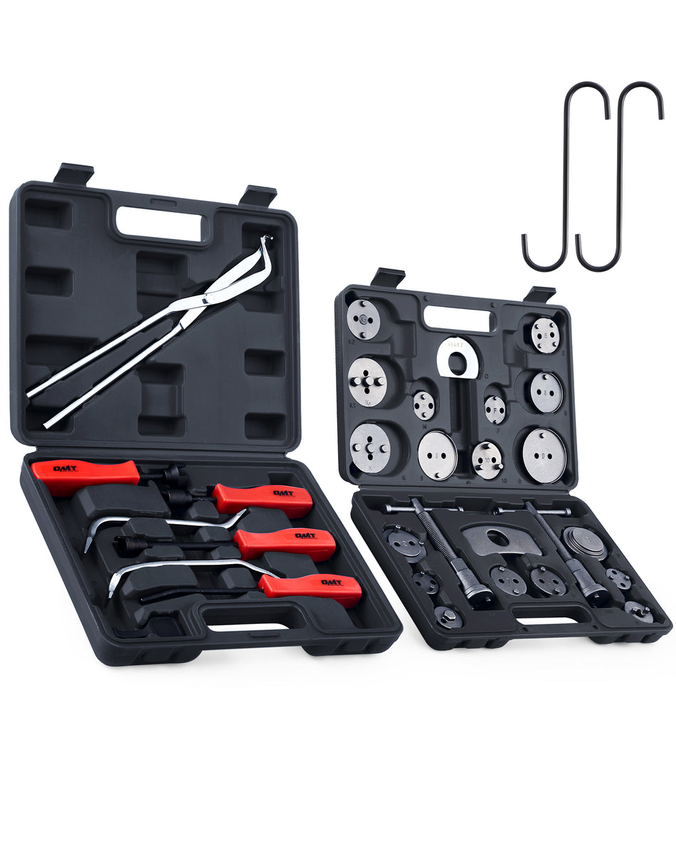 32pc Dual Brake Tools, 2 in 1 Disc Brake Caliper Tool Set and Drum Brake Tool Kit, Brake Caliper Tool and Brake Drum Tool