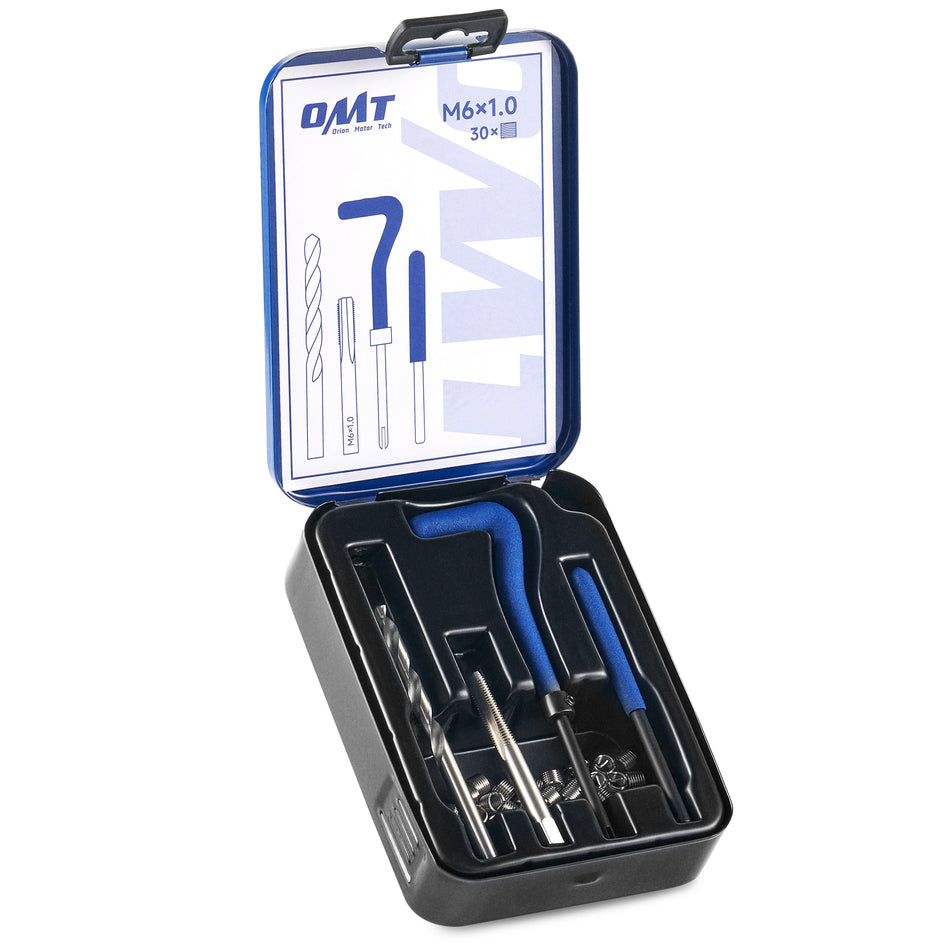 Helicoil Thread Repair Kit, M6x1.0 Thread Repair Tool with HSS Drill Bit & 30 Thread Inserts