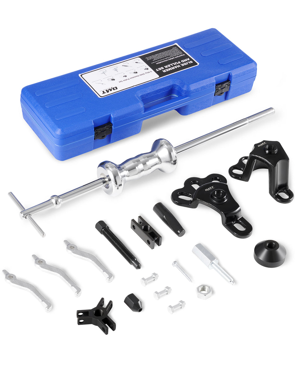 OMT 9-Way Slide Hammer Puller Set, Front Wheel Hub Bearing Remover & Rear Wheel Axle Hub Dent Shaft Puller Tool Kit