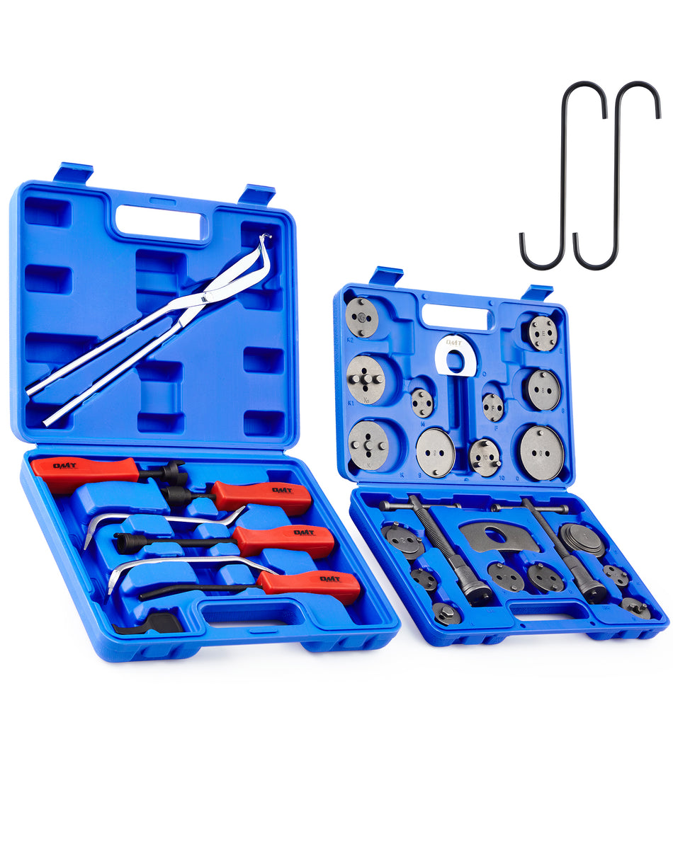 32pc Dual Brake Tools, 2 in 1 Caliper Compression Tool and Drum Brake Tool Kit