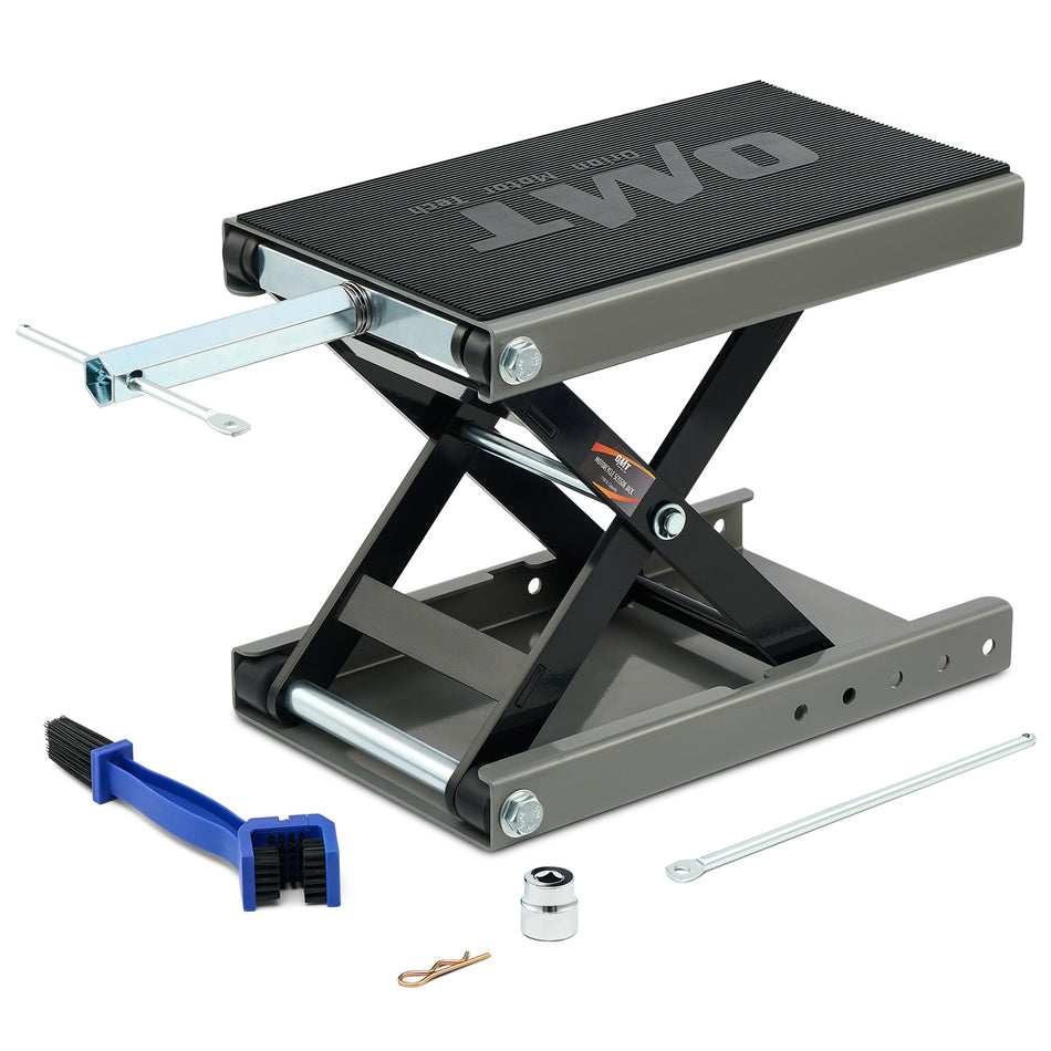 Motorcycle Lift, 1100lb Motorcycle Scissor Lift Jack with Wide Deck T Handle 3/8" Socket