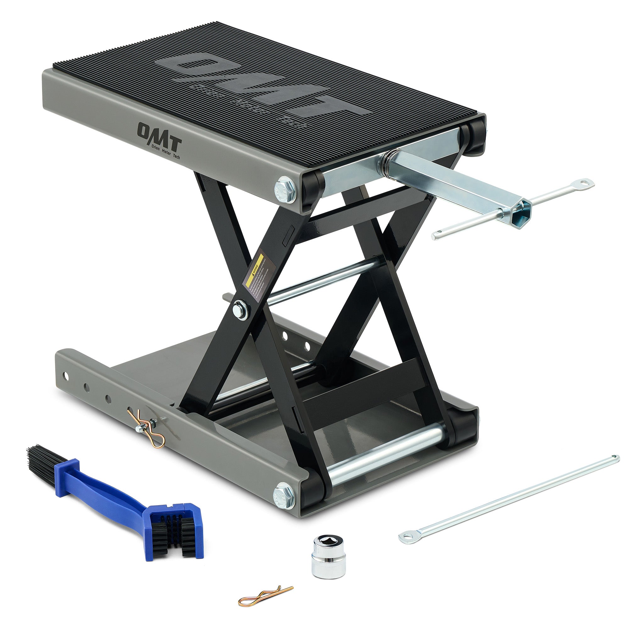 Motorcycle Scissor Jack Stand with Wide Deck - Orion Motor Tech