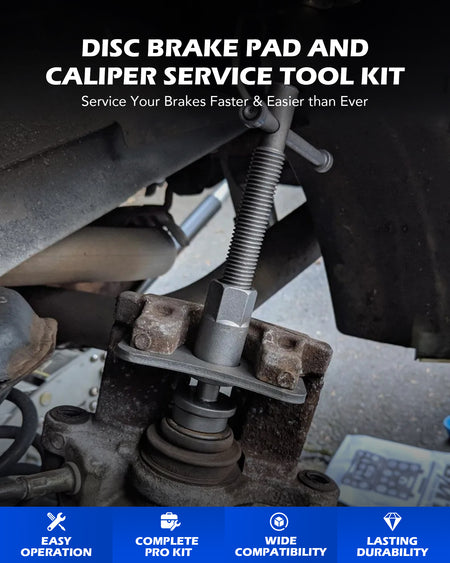 Brake Caliper Wind Back Tool Kit, 24pc Brake Caliper Compression Tool Set, Blue
