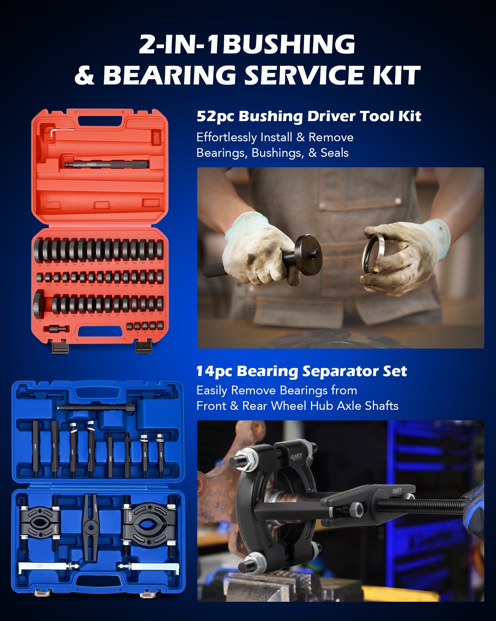 Custom Bushing Driver Set, 52pcs Bearing Race and Seal Tool Kit ...