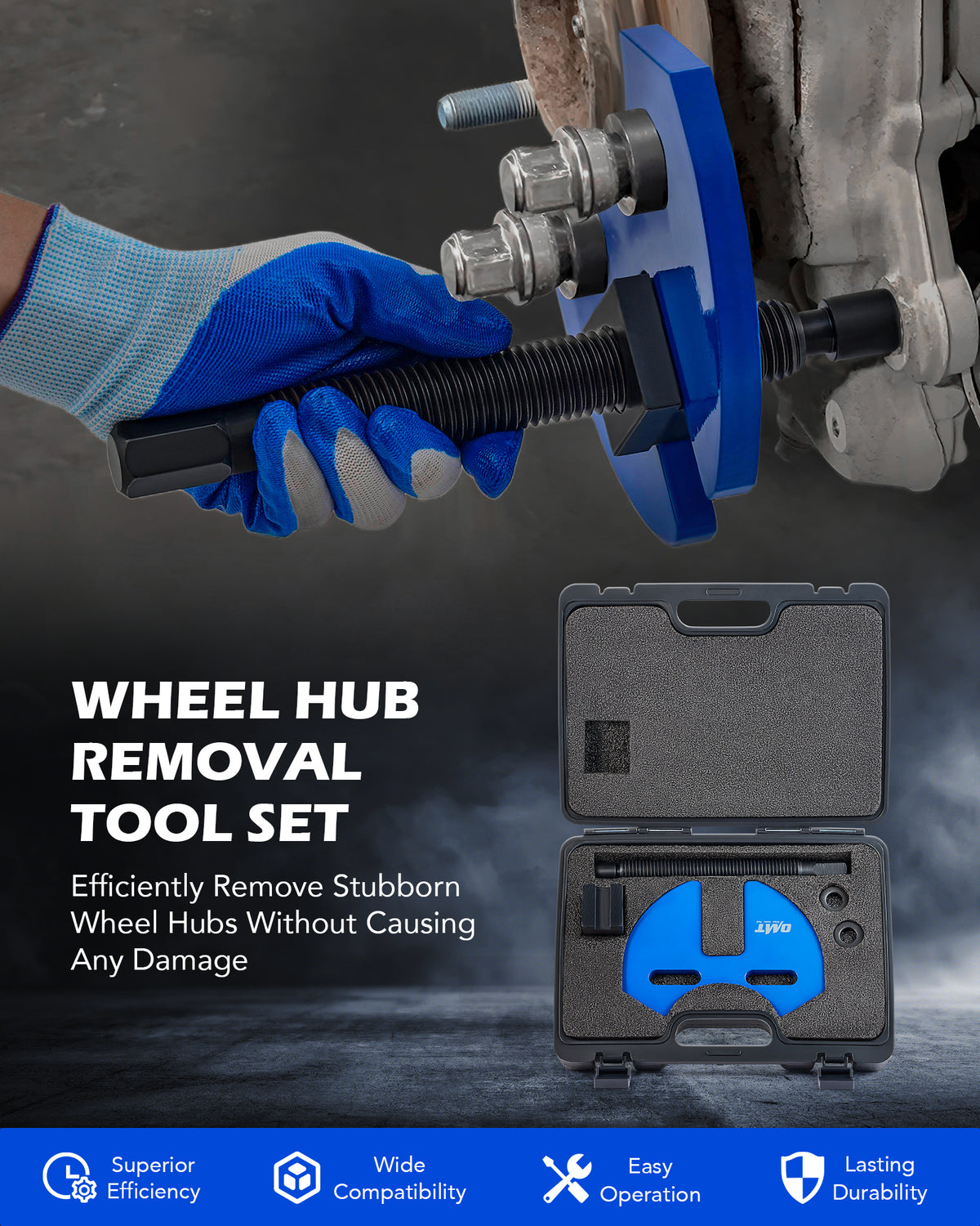 40100 Wheel Hub Removal Tool Kit, Wheel Bearing Hub Remover Tool Set C ...