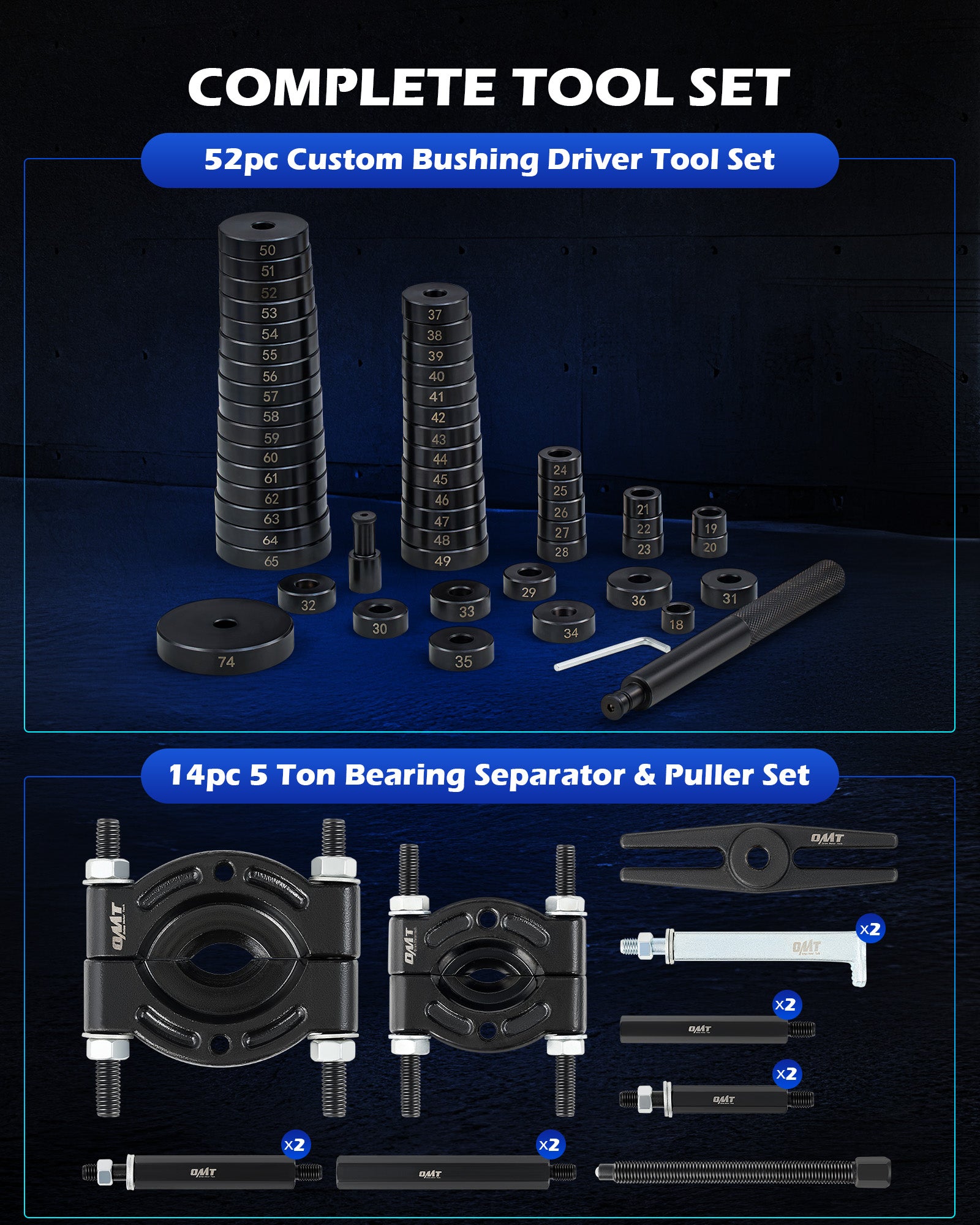 Custom Bushing Driver Set, 52pcs Bearing Race and Seal Tool Kit ...