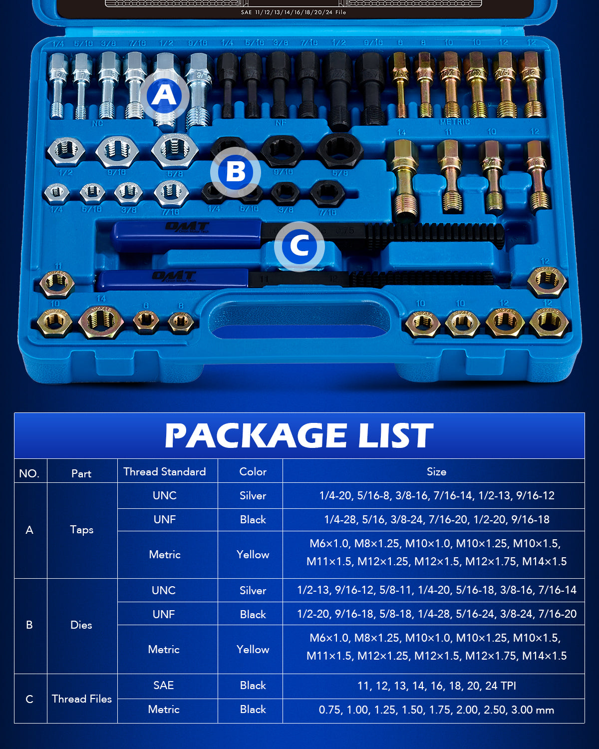 48 Piece Universal Rethreading Kit Thread Restorer Tool Set - OMT ...