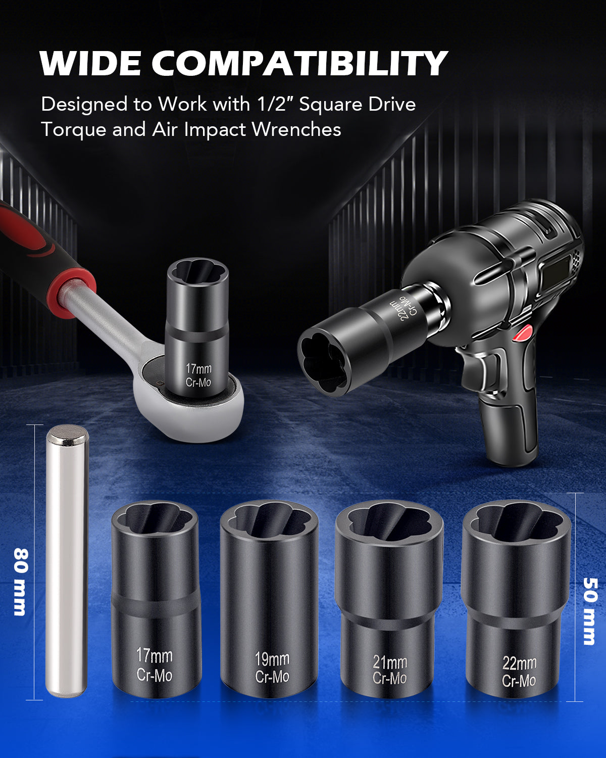 10pc 1/2" Drive Torque Limiting Extension Bar Set - Orion Motor Tech ...
