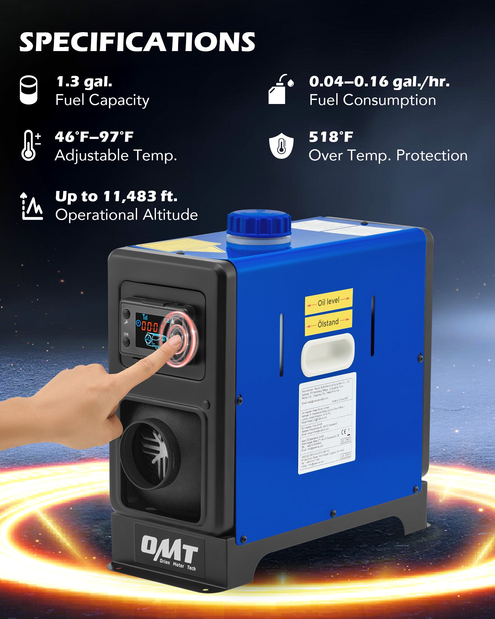 Uimoso 8kW Diesel Air Heater 12V/24V With LCD Switch For Truck RV Van CY-30