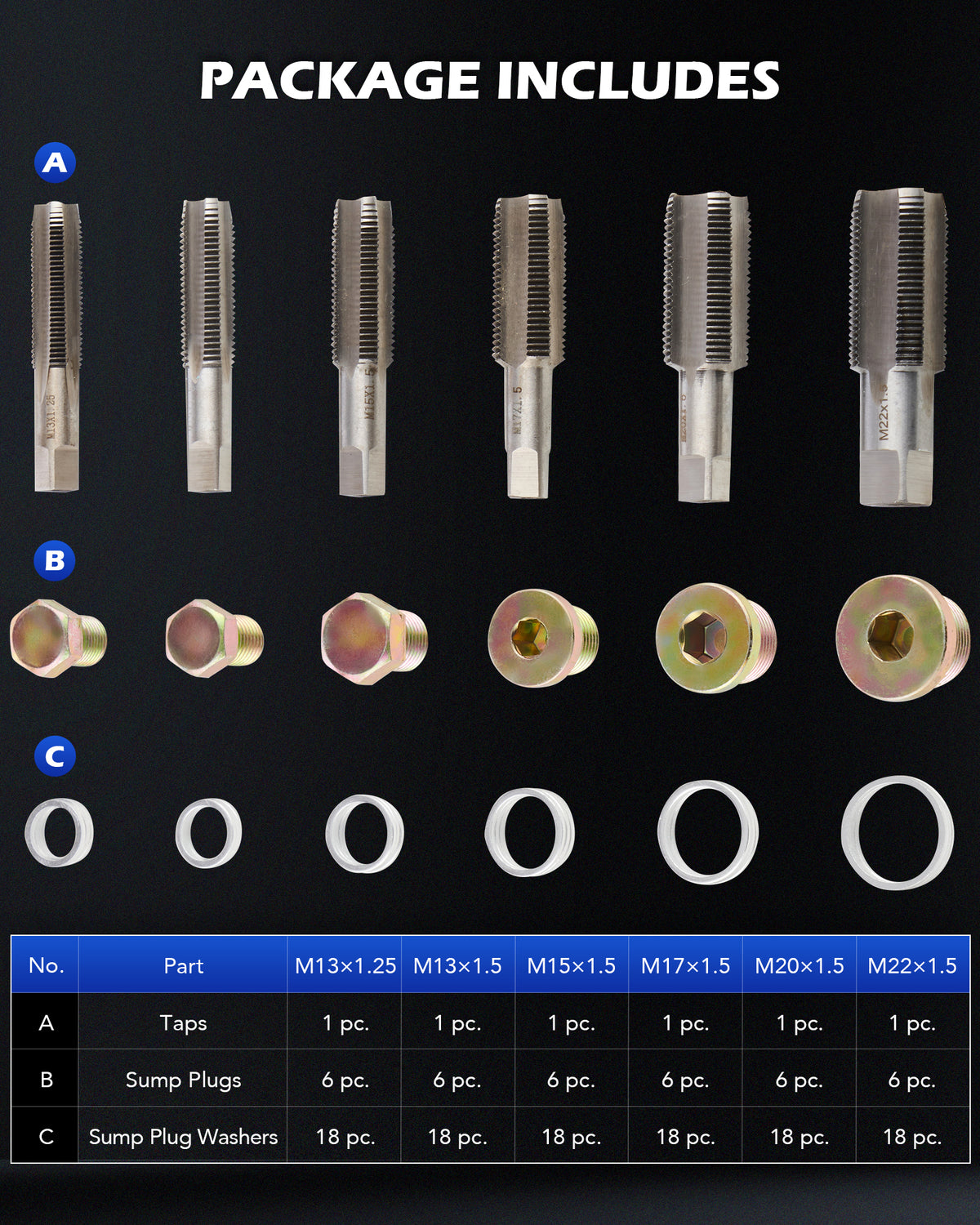 Thread Conversion Kit 48 Piece Universal Rethreading Kit Thread Restorer Tool Set - OMT ...