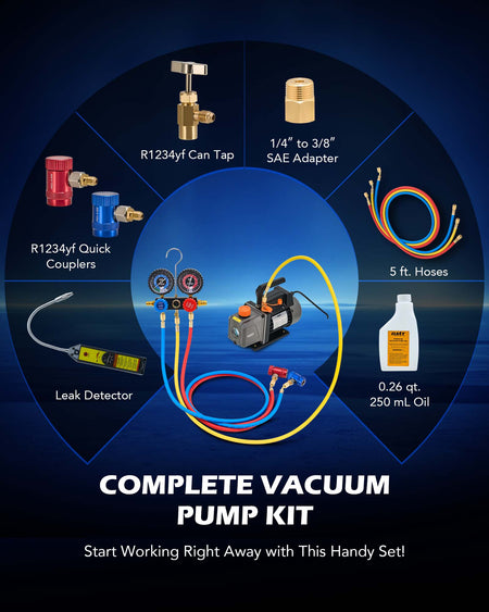 3-in-1 Navulset voor auto-airconditioning (2 x 400 ml bus slang met 3-in-1 Navulset voor auto-airconditioning (2 x 400 ml bus slang met