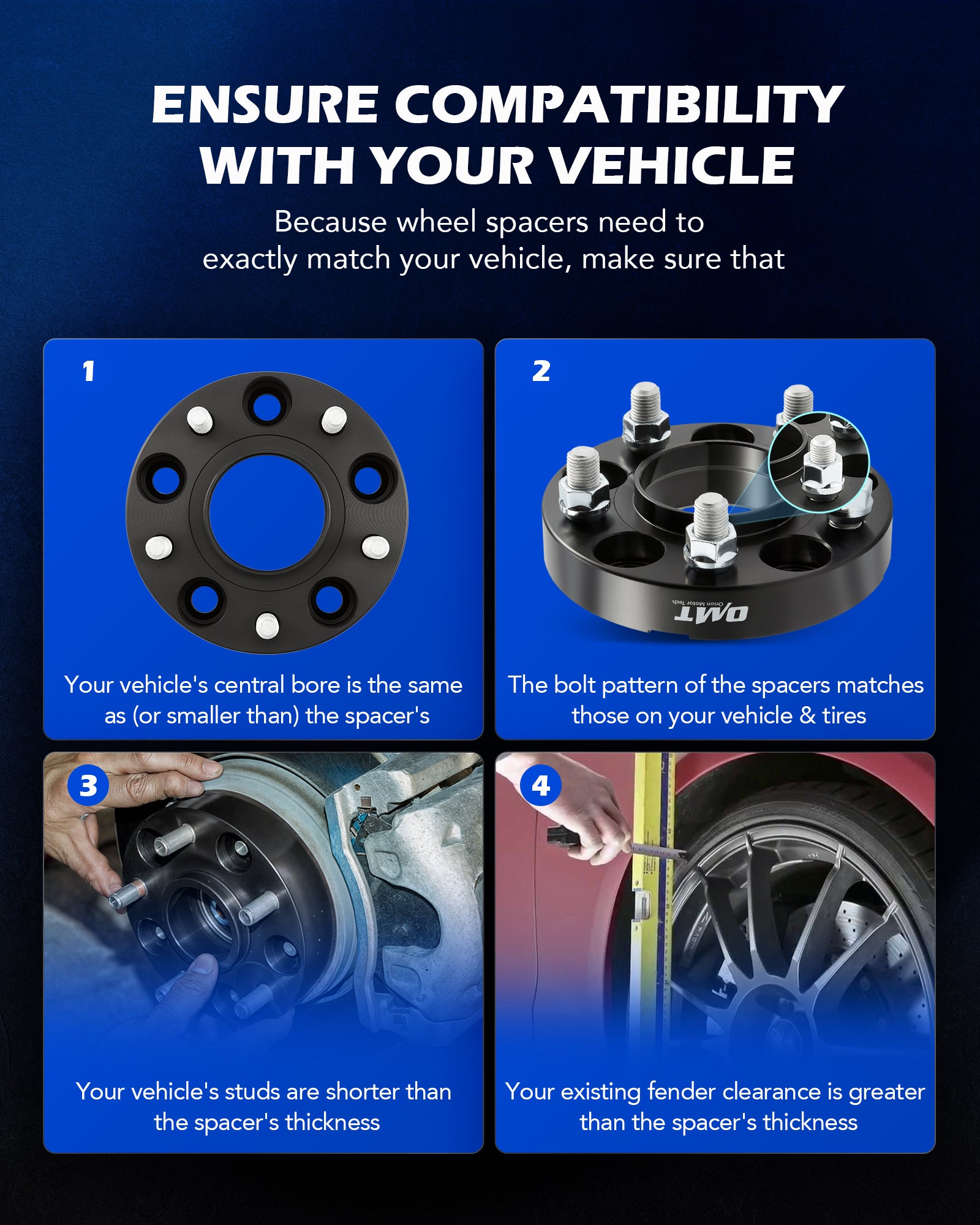 4pcs 5x4.5 Hubcentric Wheel Spacers 1 inch 70.5mm Bore with M14x1.5 Studs Compatible with 2015-2022 Ford Mustang EcoBoost 2020-2022 Explorer, 25mm Hub 5x114.3 Wheel Spacer Kit