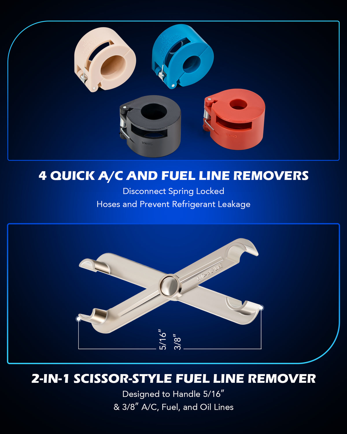 Gas Line Disconnect Fuel Line Disconnect Tool,22pcs Cooler Line Quick Disconnect Tool Kit ...