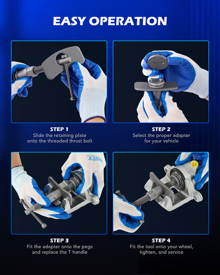Brake Caliper Wind Back Tool Kit, 24pc Brake Caliper Compression Tool Set, Blue