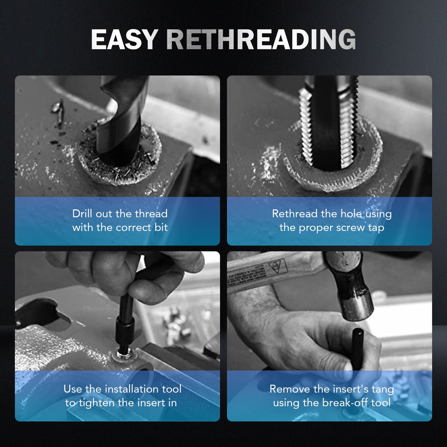 48 Piece Universal Rethreading Kit Thread Restorer Tool Set - OMT ...