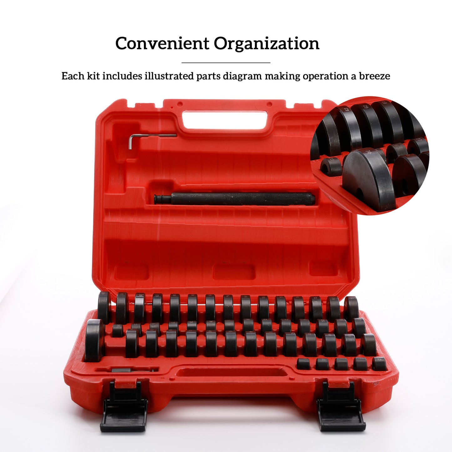 Custom Bushing Driver Set, 52pcs Bearing Race and Seal Tool Kit ...