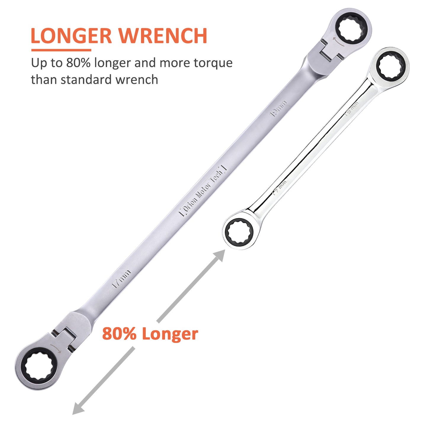 Gear Wrench，Extra Long Gear Ratcheting Wrench Set Orion Motor Tech