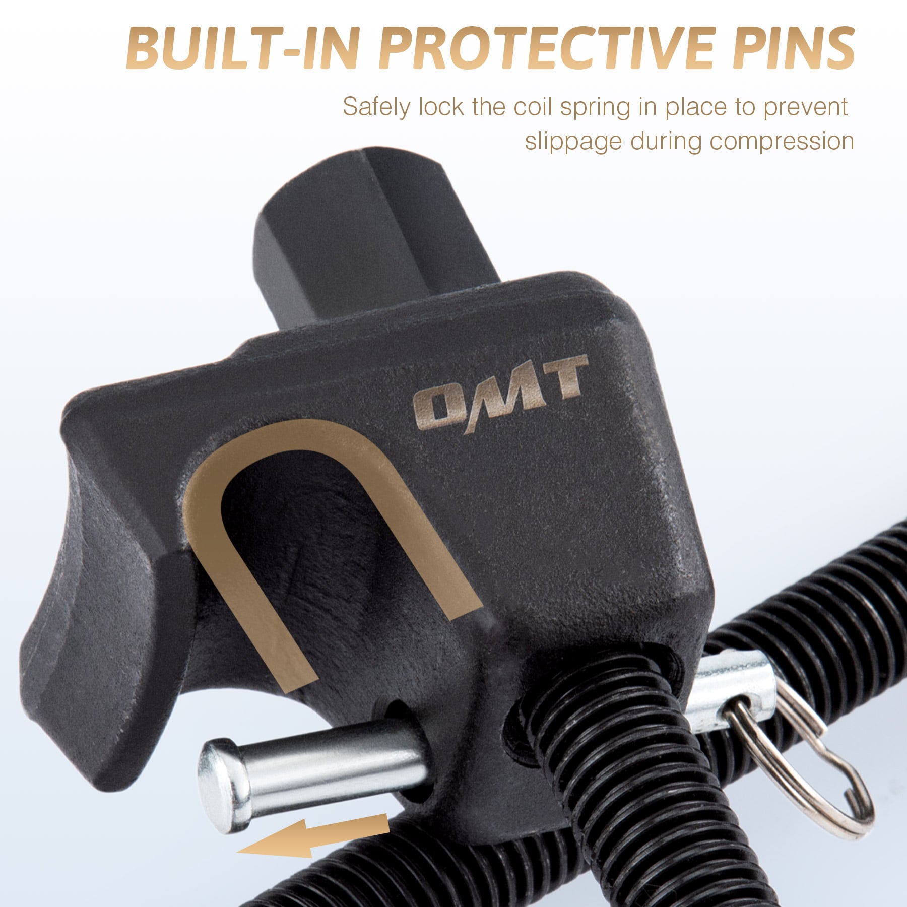 Built In Protective Pins Safely Lock The Coil Spring