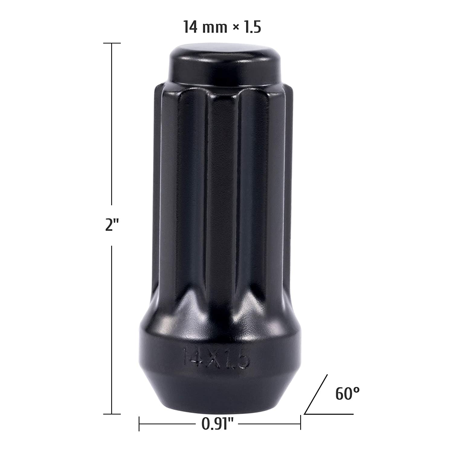 M14x1.5 Lug Nuts Spline Drive with 60 degree Cone Seat OMT –  OrionMotorTech
