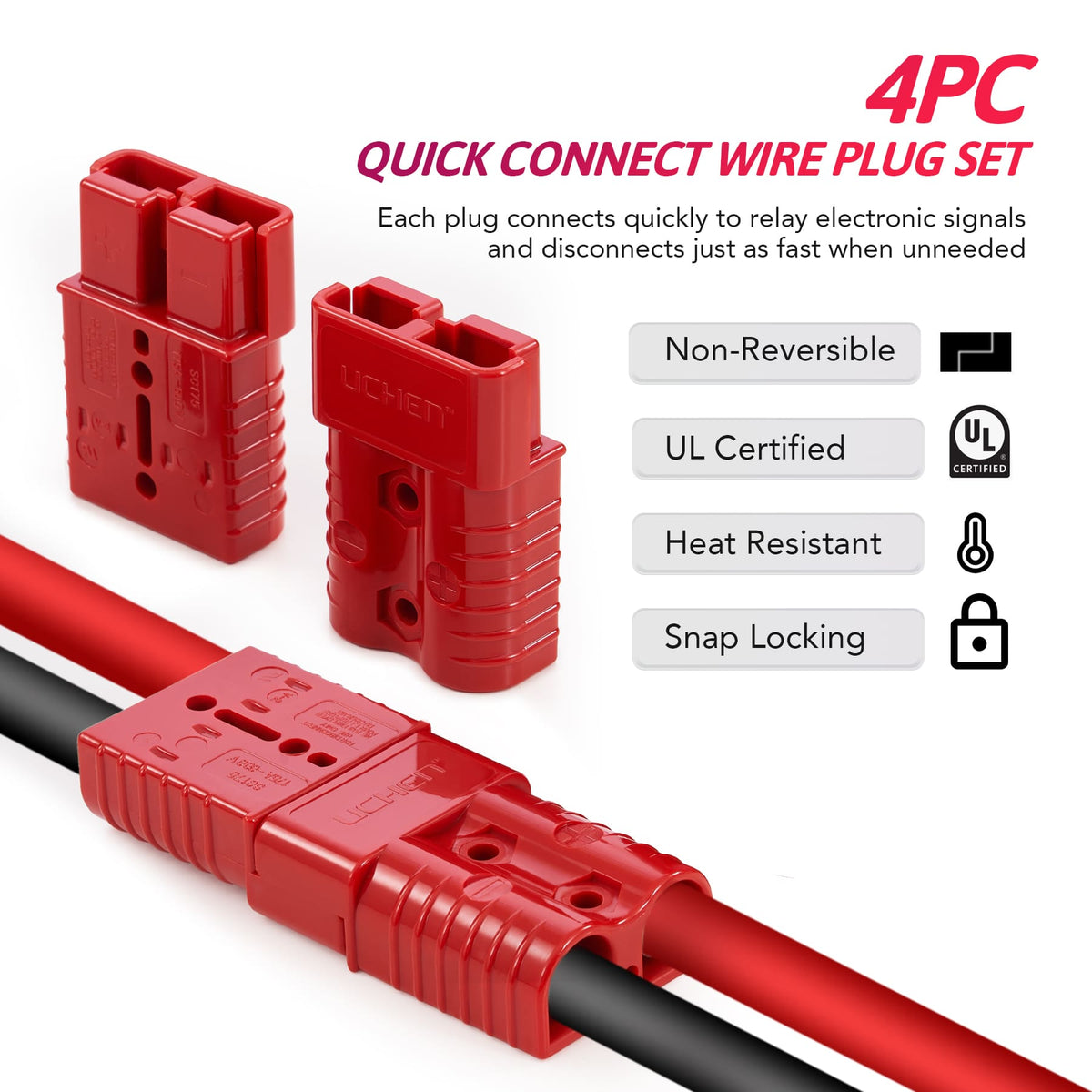 Quick Electrical Connector Wire Plug Set 4pcs