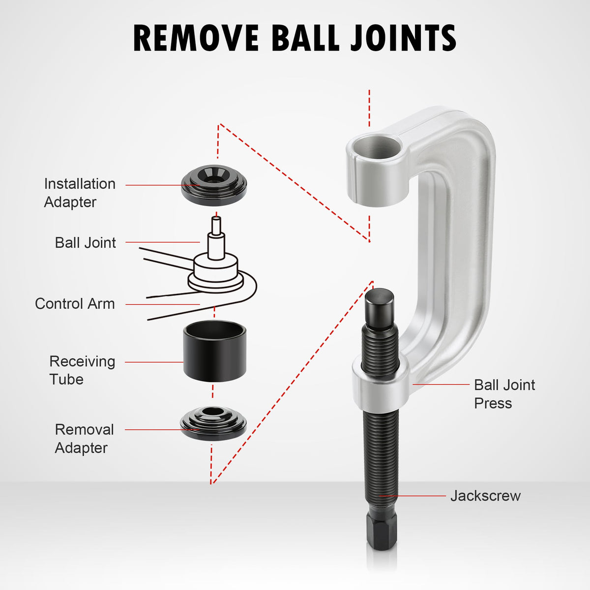 how to install a ball joint with ball joint press